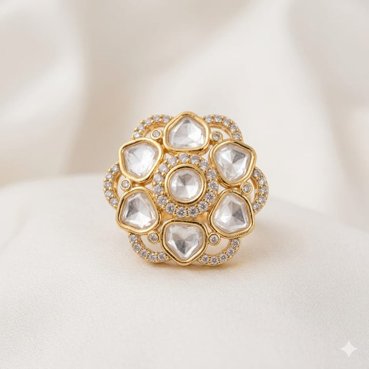 Kundan Polki Adjustable Ring