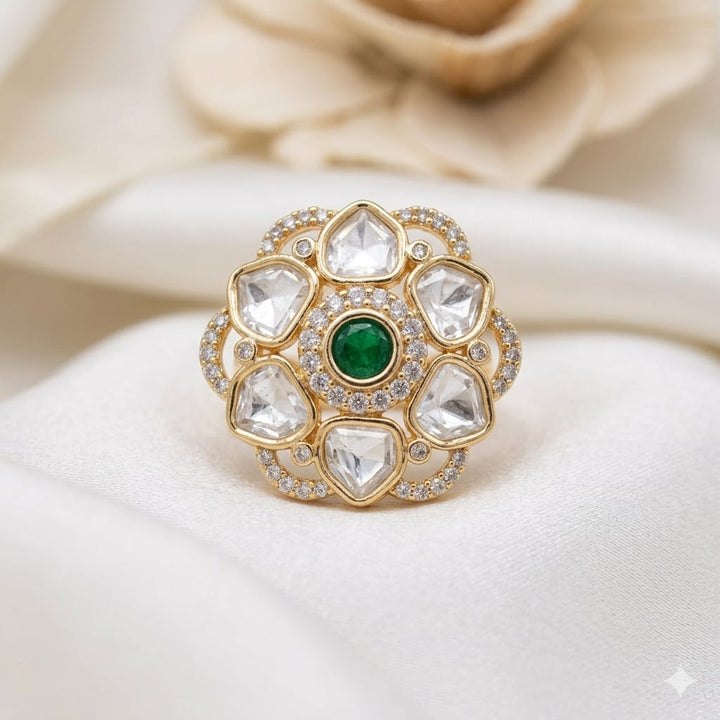 Kundan Polki Adjustable Ring