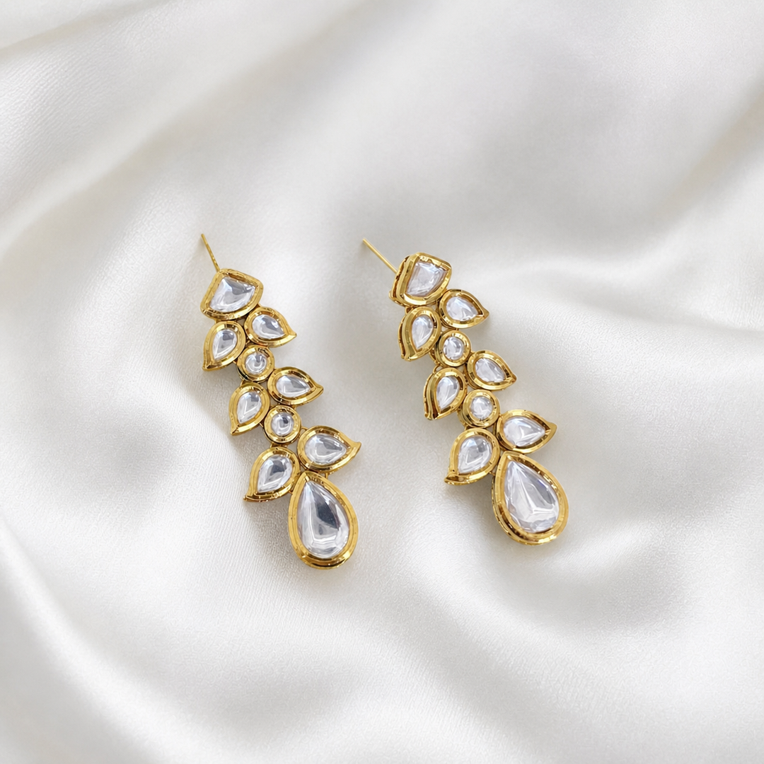 Dangle Kundan Polki Earrings