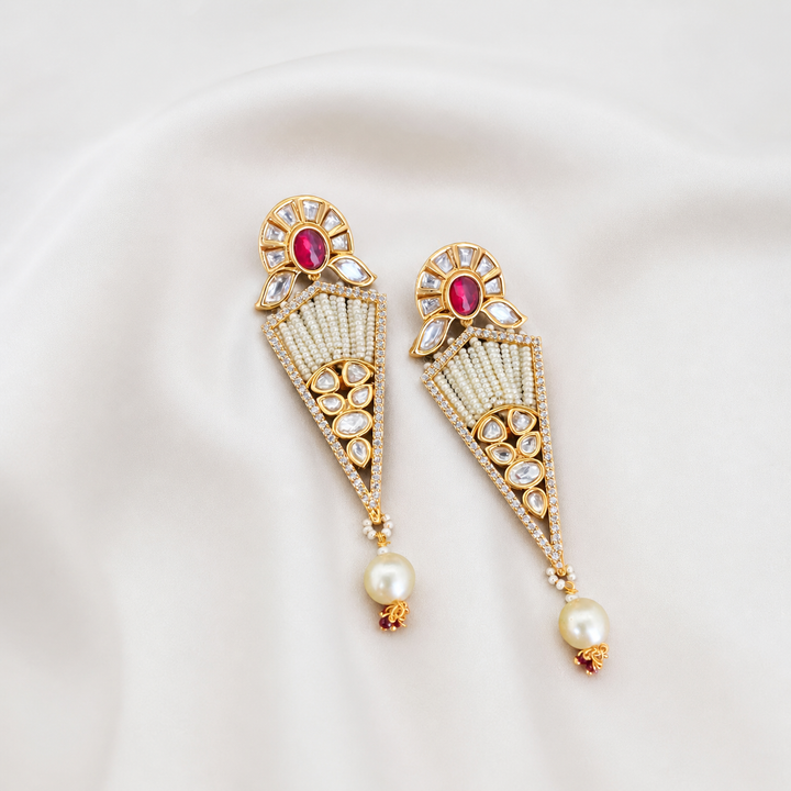 Stylish Kundan Polki Earrings