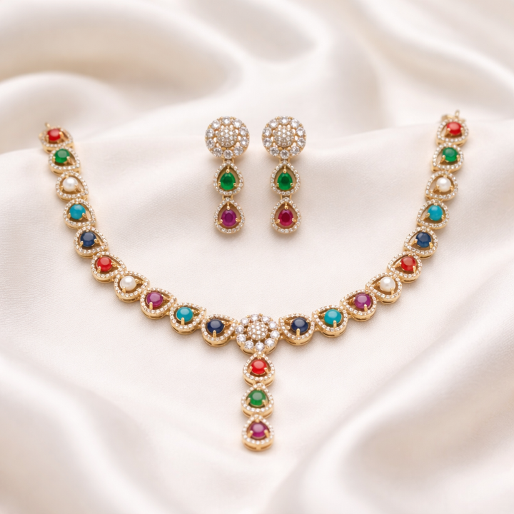 Elegant Pearl Set Necklace Set