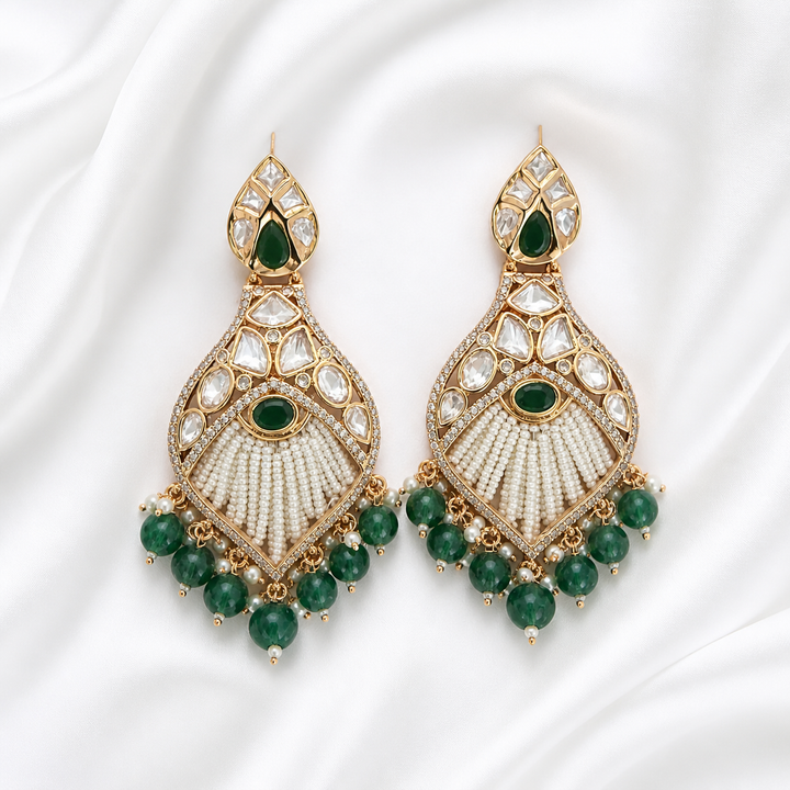 Traditional Kundan Polki Earrings
