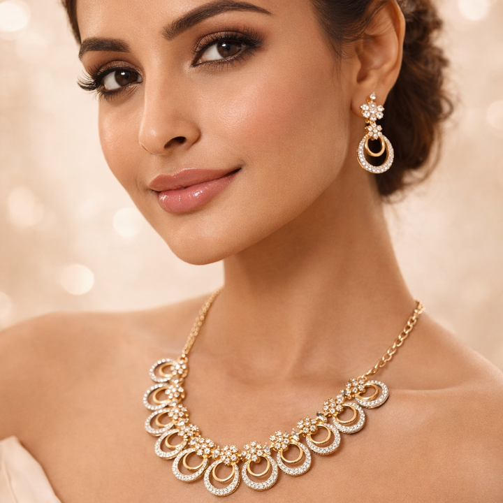 Gold Plated Zircon Necklace Set