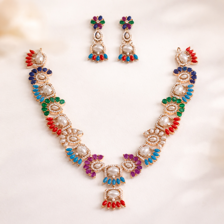 NAVRATAN NECKLACE SET FOR WOMEN