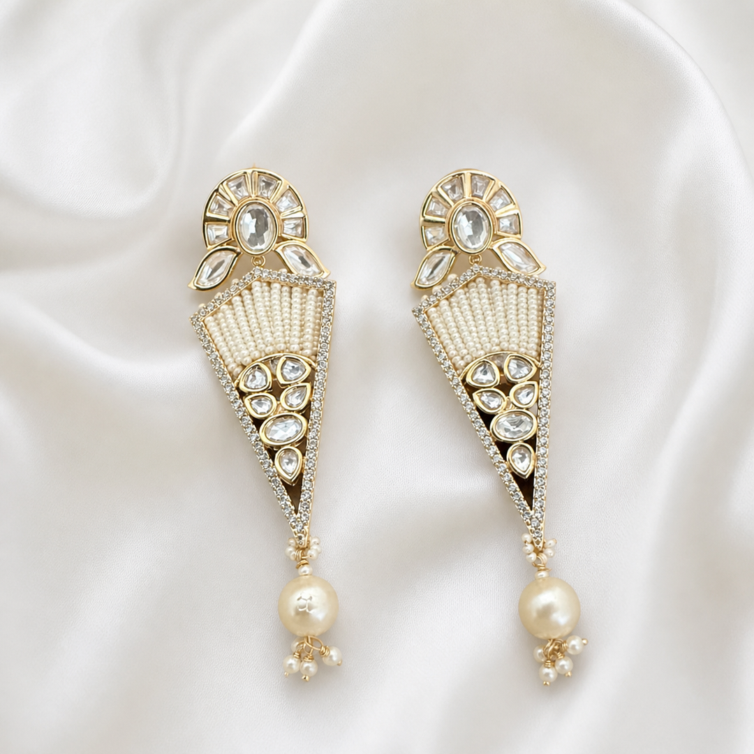 Stylish Kundan Polki Earrings