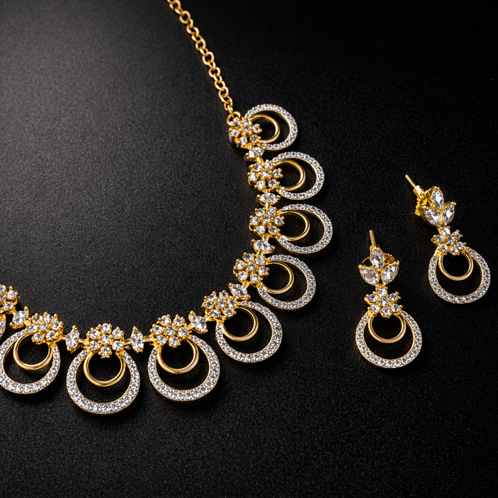 Gold Plated Zircon Necklace Set