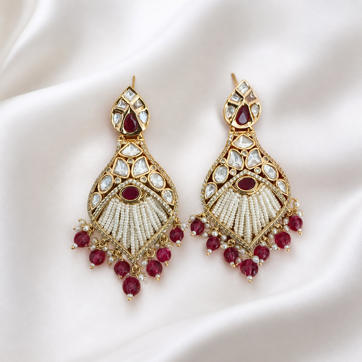 Traditional Kundan Polki Earrings