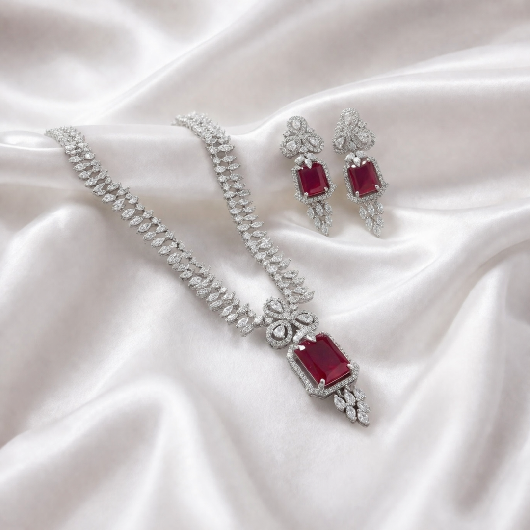Royal Silver Plated Necklace Set