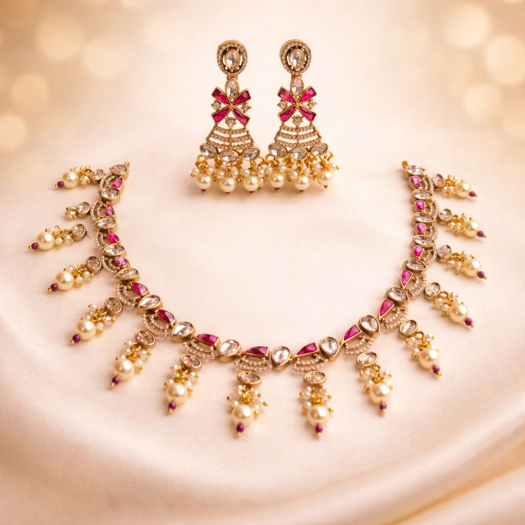Kundan Polki Necklace Set