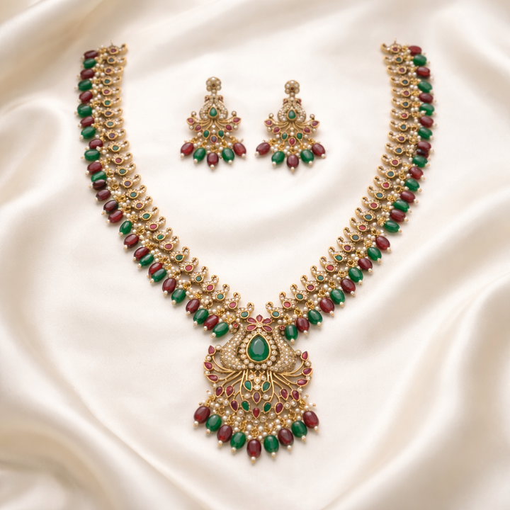 Peacock Design Antique Necklace Set