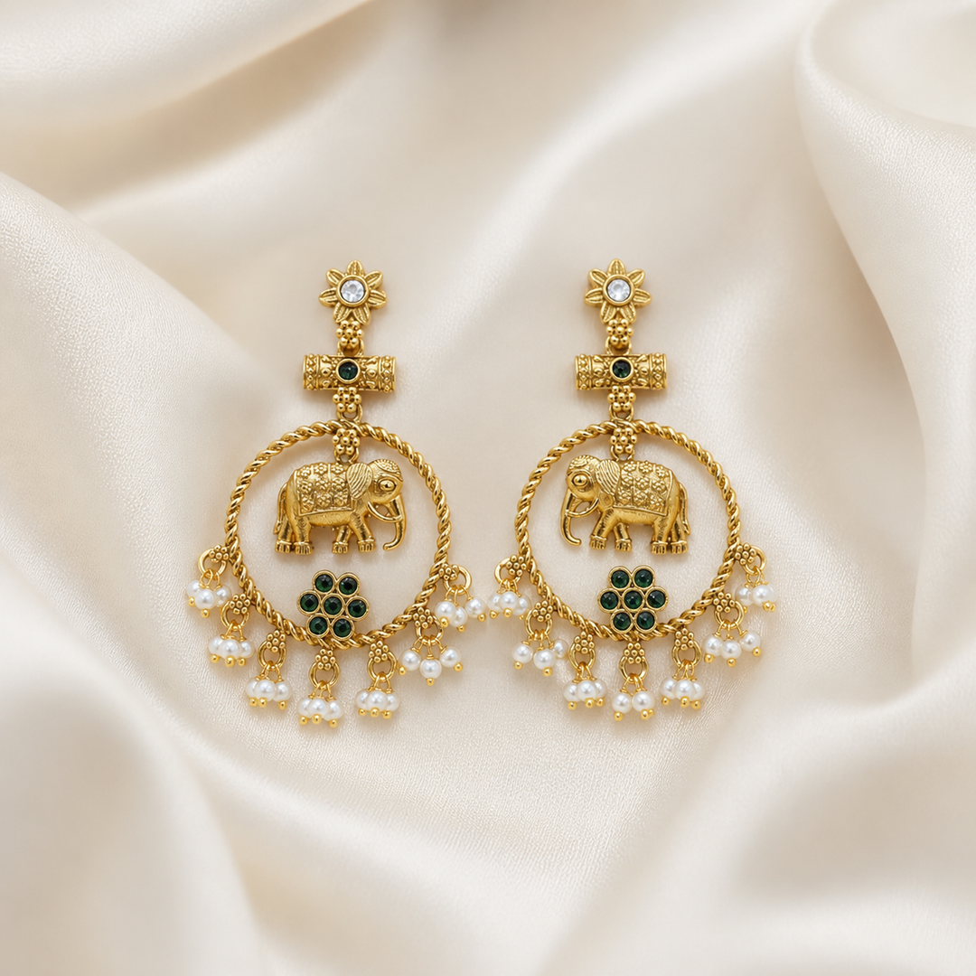 Elephant Design Antique Earrings