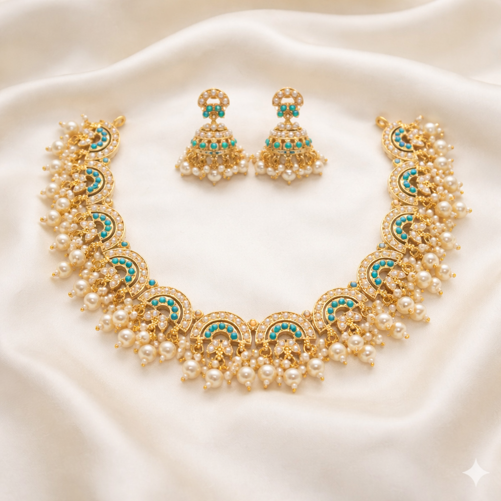 Pearl Necklace Set Jhumka