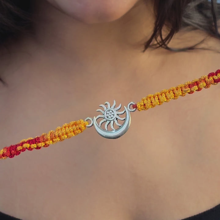 Sun And Moon 925 silver Rakhi