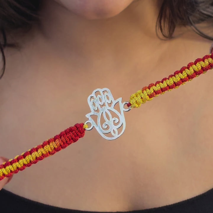 Stearling Auspicious Silver Rakhi