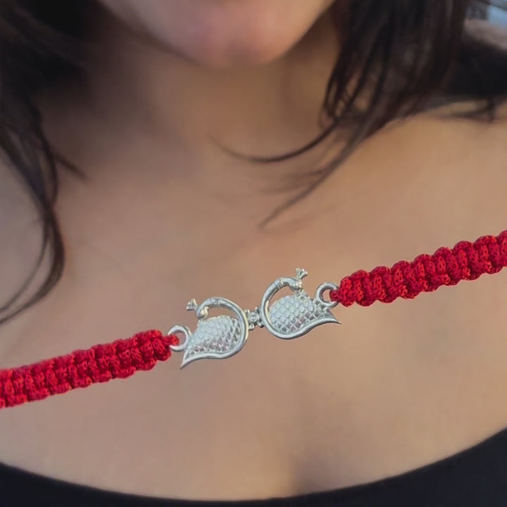 Peacock Design Sterling Slver Rakhi