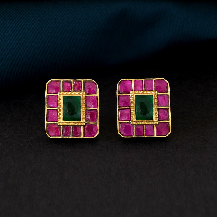 KEMPU GOLD PLATED JADAU EARRING