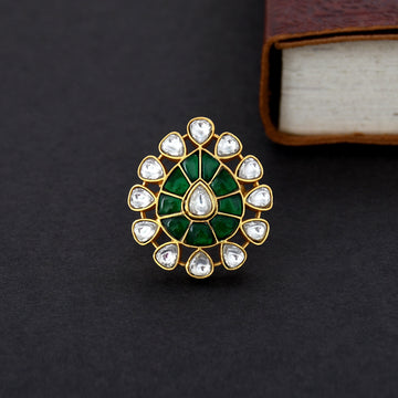 Rumi Gold Kundan Ring - Ritvi Jewels | The art of Jewels