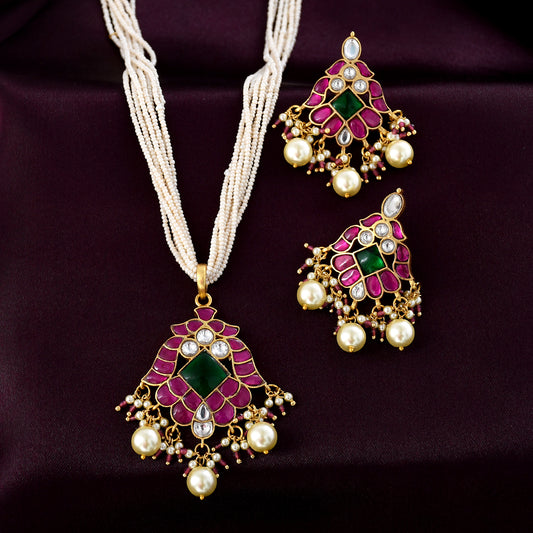 KUNDAN POLKI PENDANT SET