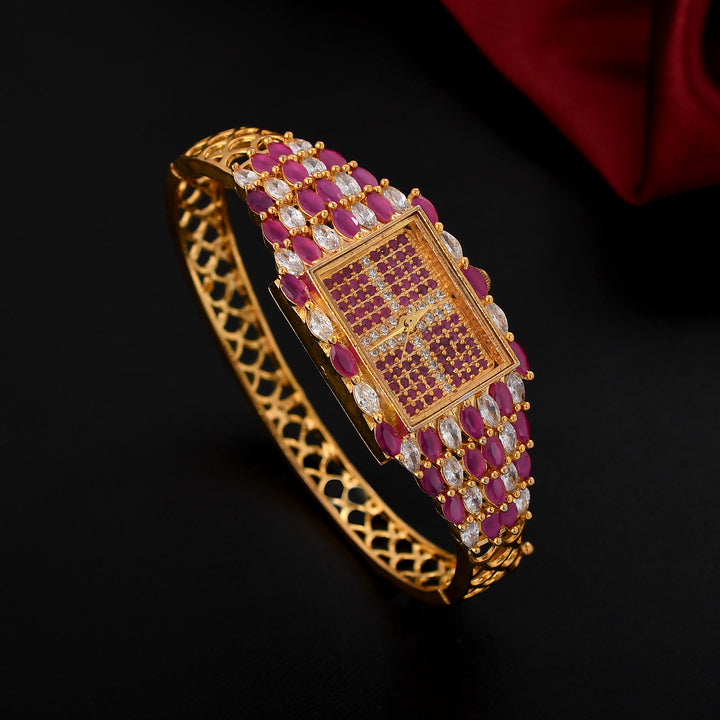 Gold Plated Zircon Watch