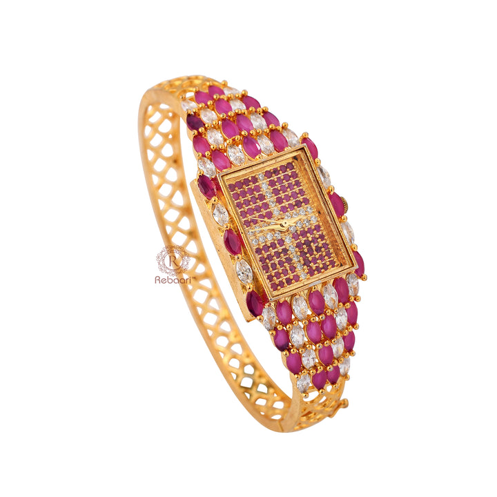 Gold Plated Zircon Watch