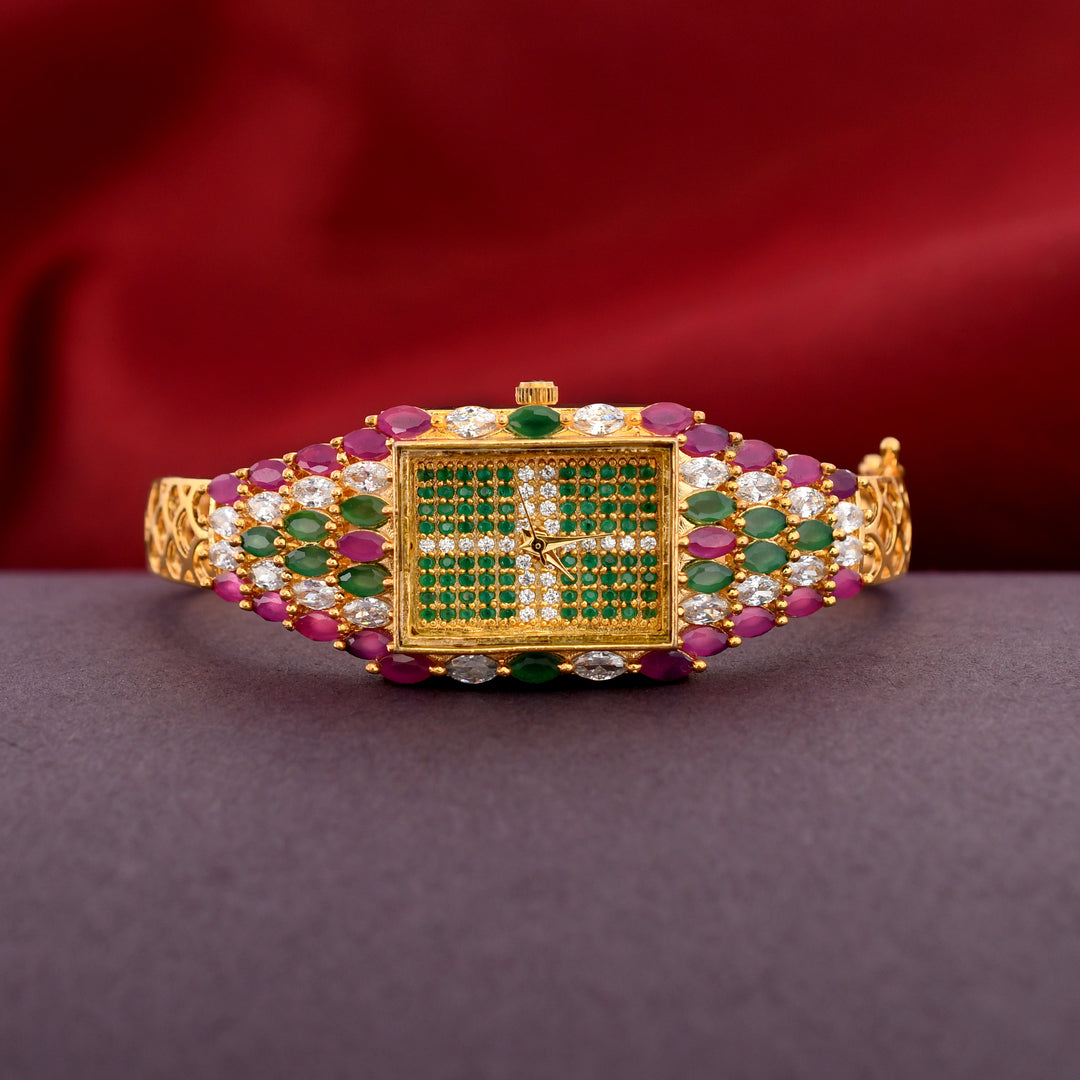 Gold Plated Zircon Watch