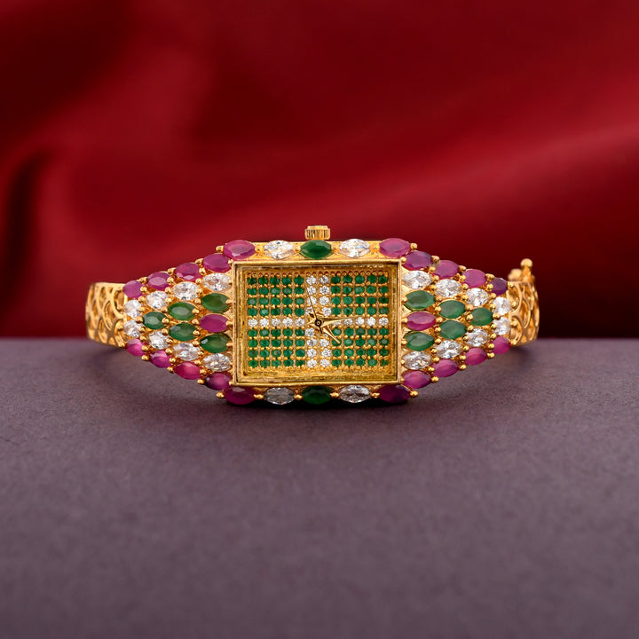 Gold Plated Zircon Watch