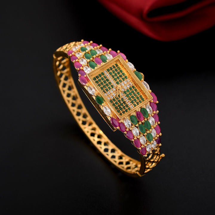 Gold Plated Zircon Watch