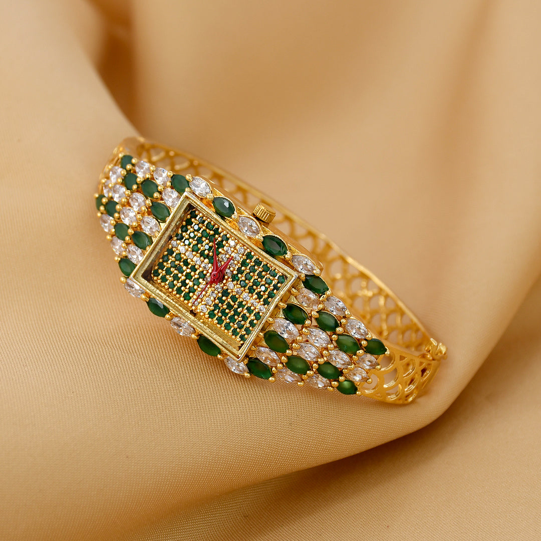 Gold Plated Zircon Watch