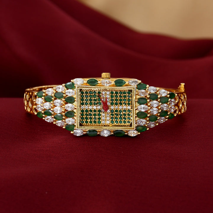 Gold Plated Zircon Watch
