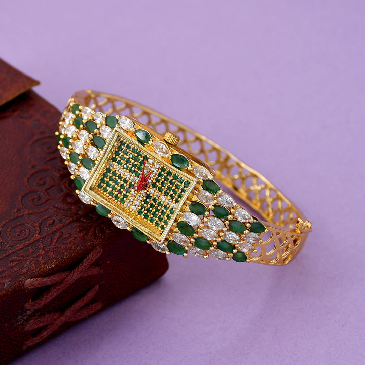 Gold Plated Zircon Watch