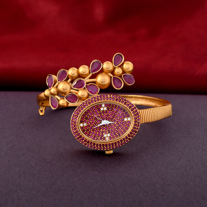 Gold Plated Zircon Watch