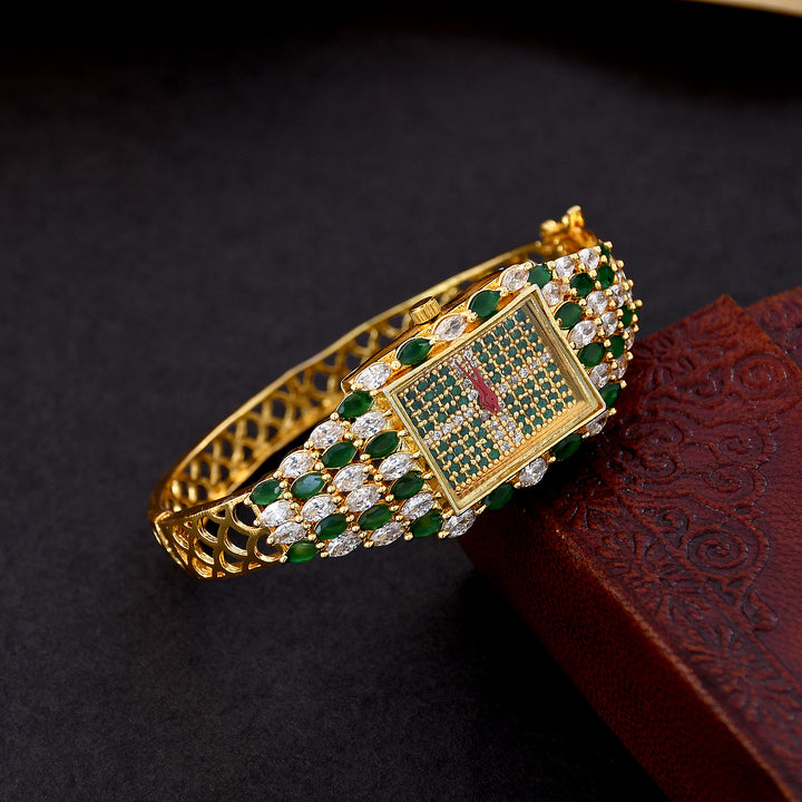 Gold Plated Zircon Watch