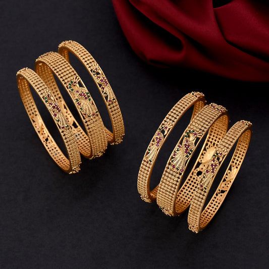 Anique Gold Finish Bangles