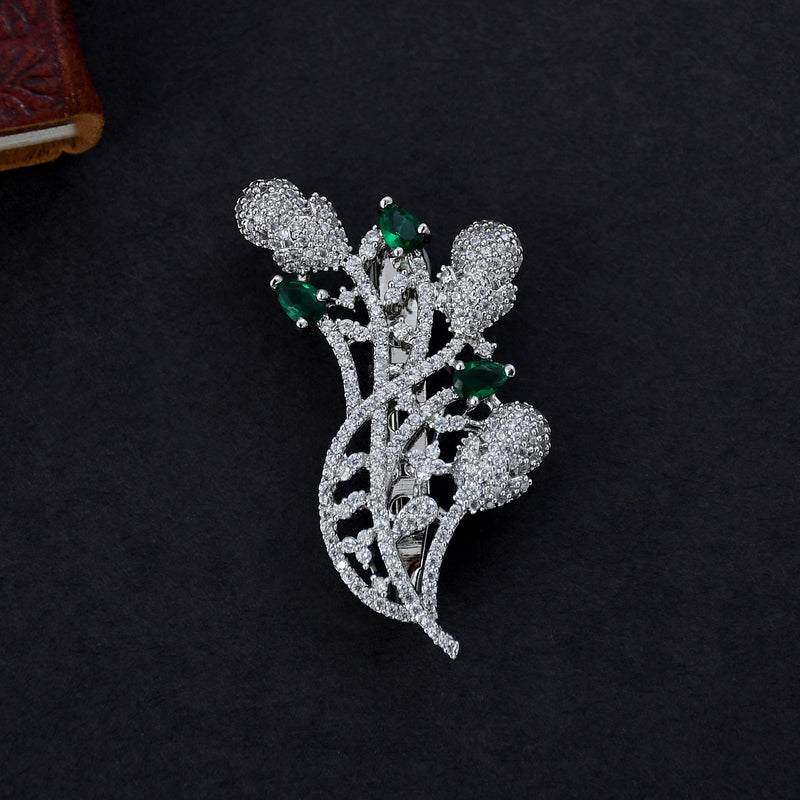 Silver Plated Saree Pin