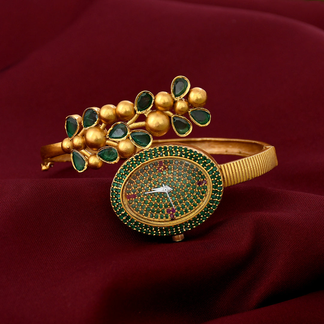 Gold Plated Zircon Watch