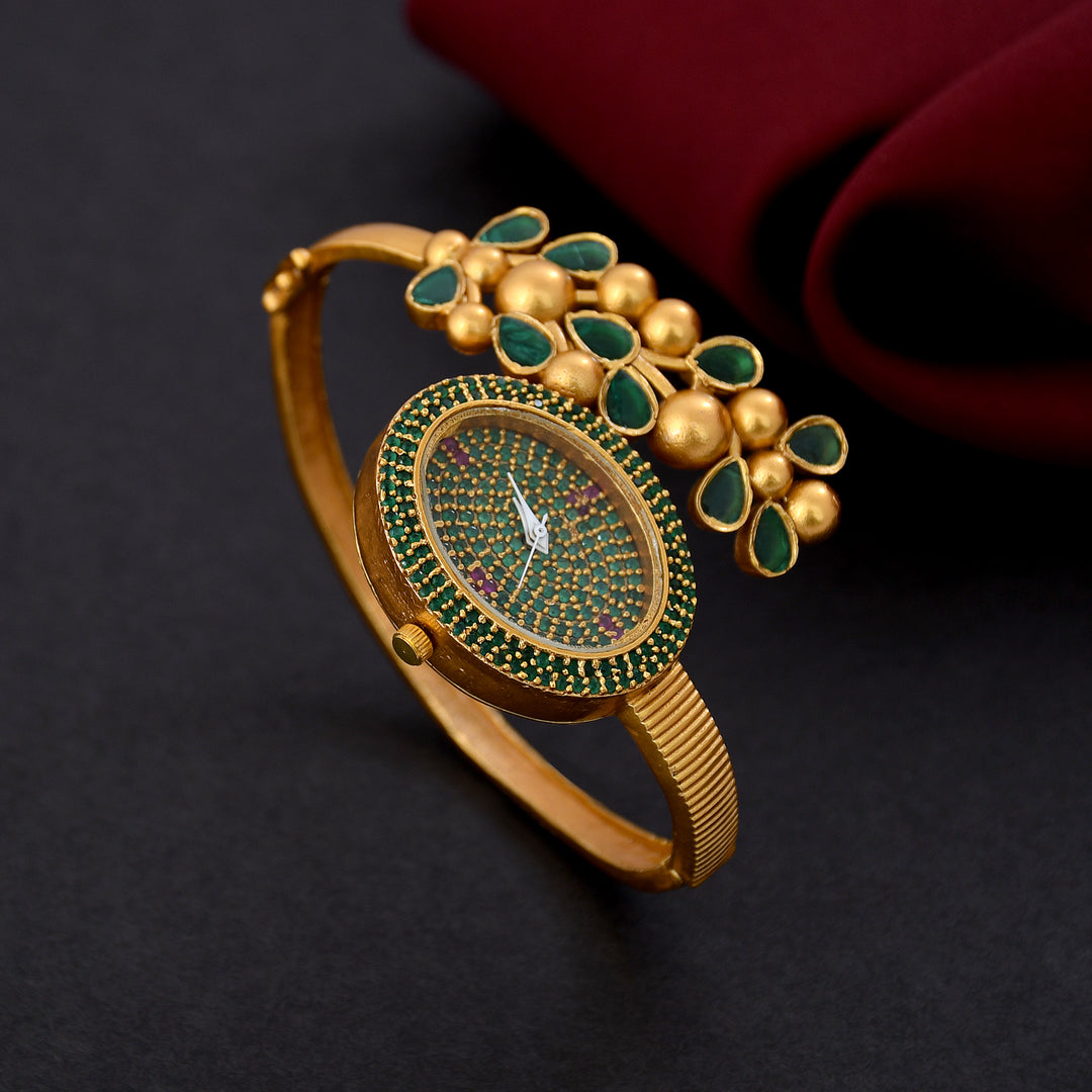 Gold Plated Zircon Watch