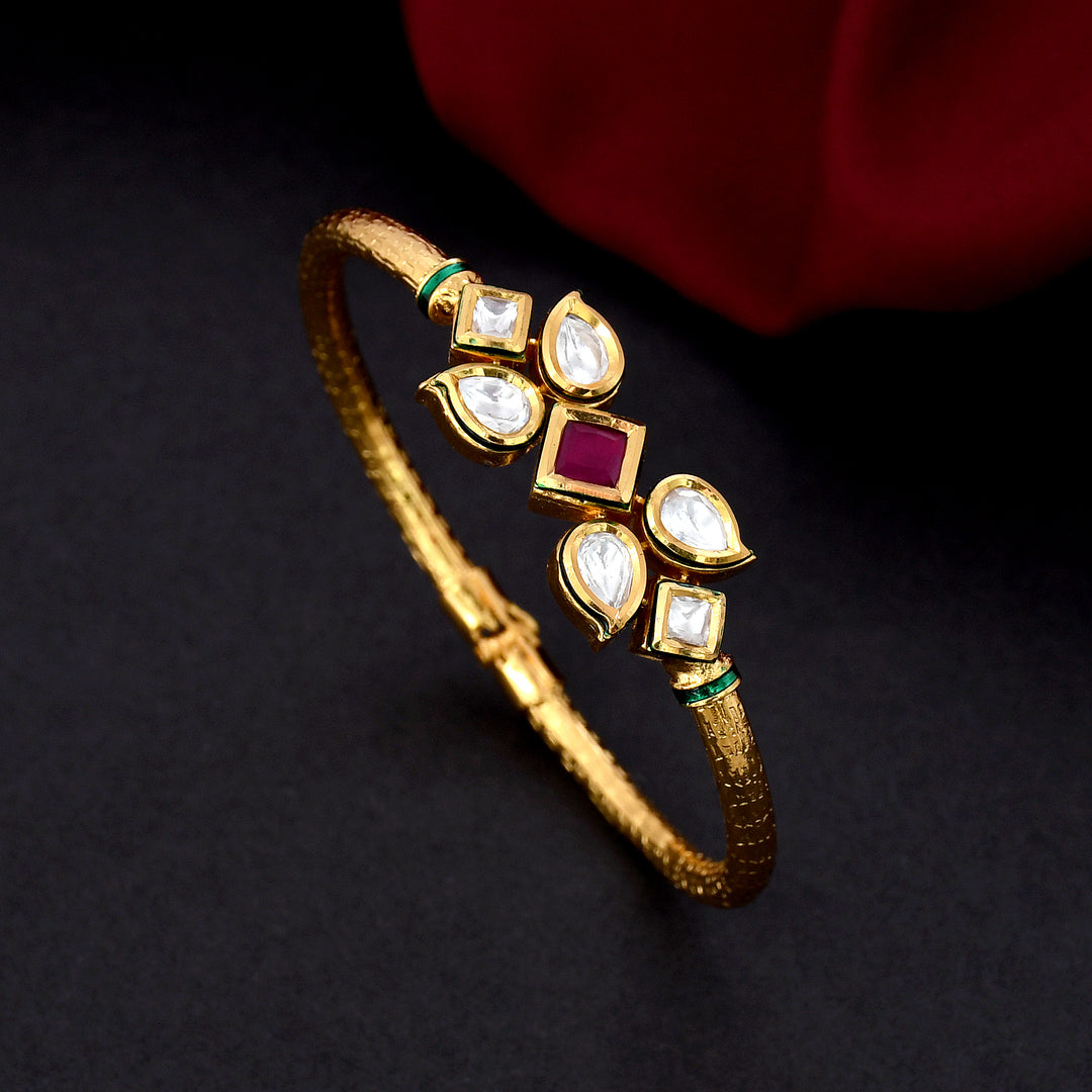 Kundan Bracelet With Meenakari Work