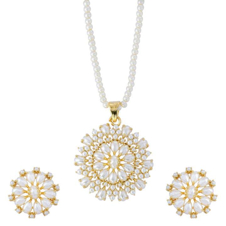 Pendant Set With Pearl Work