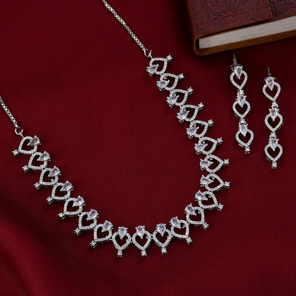 Single Line Diamond Necklace Set