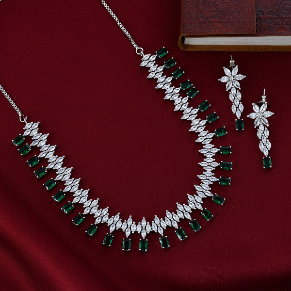 Colour Stone Diamond Necklace Set