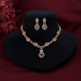 Rose Gold Plated Diamond Necklace Set