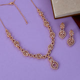 Rose Gold Plated Diamond Necklace Set