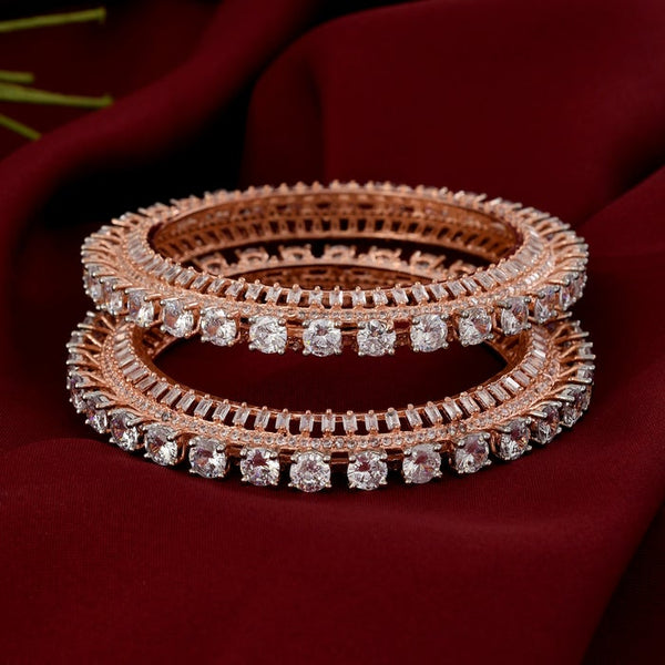Rose Gold Plated Cubic Zirconia Bangles