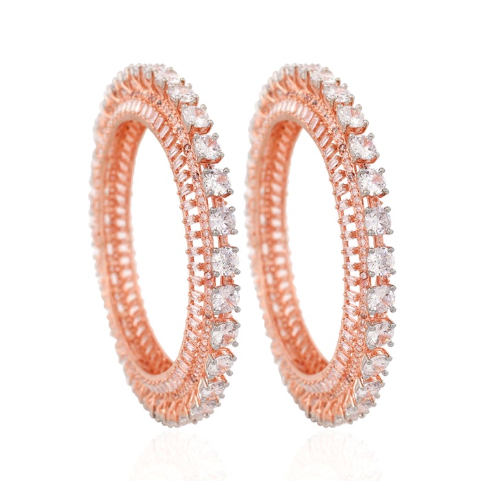 Rose Gold Plated Cubic Zirconia Bangles