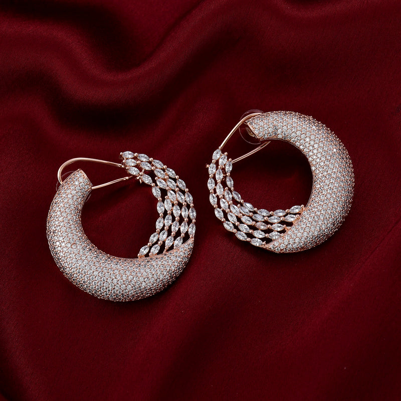 American Diamond Studs - Designer Earrings - Regal Rocks Studs by Blingvine
