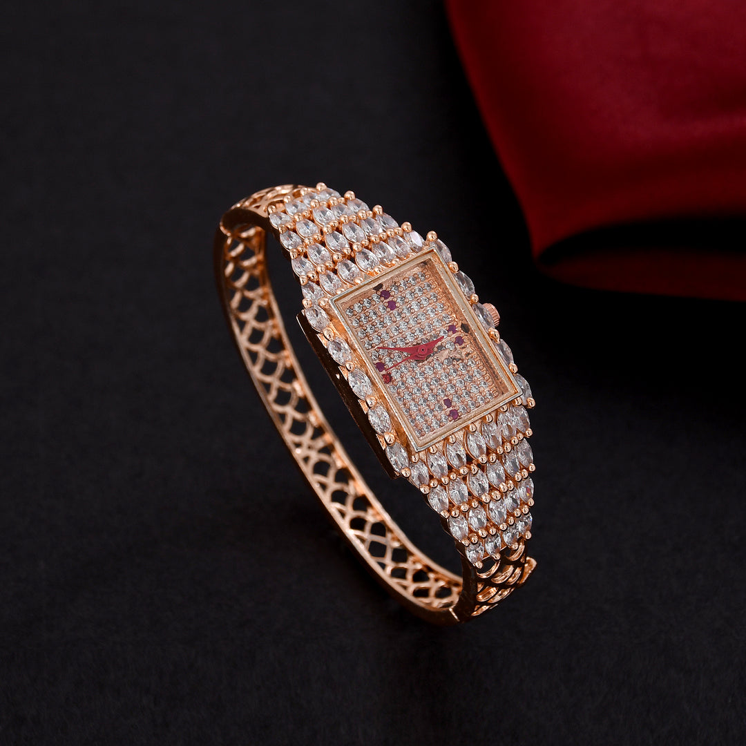 Silver Plated Zircon Watch