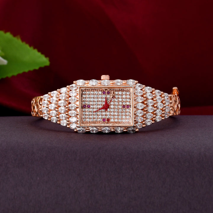 Silver Plated Zircon Watch