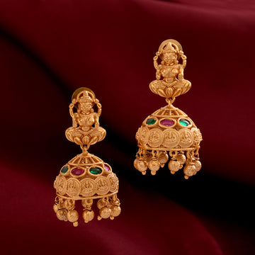 Kundan and beads temple jewellery earrings SSG10799 – Allthatsdesi