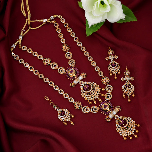 GOLD PLATED LONG-SHORT SOUTH NECKLACE