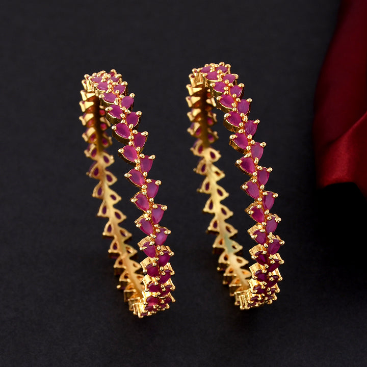 ZIRCONIA BANGLES IN GOLD PLATING